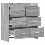 vidaXL Servírovacia skriňa Sivý Sonoma 75 x 33 x 80 cm – Obrázok 3
