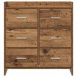 vidaXL Servírovacia skriňa Staré drevo 75 x 33 x 80 cm – Obrázok 4