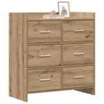 vidaXL Servírovacia skriňa Dub artisan 75 x 33 x 80 cm – Obrázok 2