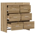 vidaXL Servírovacia skriňa Dub artisan 75 x 33 x 80 cm – Obrázok 3