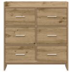 vidaXL Servírovacia skriňa Dub artisan 75 x 33 x 80 cm – Obrázok 4
