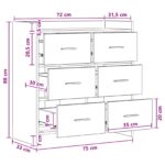 vidaXL Servírovacia skriňa Dub artisan 75 x 33 x 80 cm – Obrázok 9