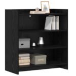 vidaXL Servírovacia skriňa Čierny dub 75 x 36 x 80 cm Kompozitné drevo – Obrázok 2