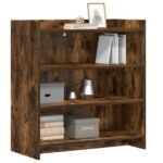 vidaXL Servírovacia skriňa Dymový dub 75 x 36 x 80 cm Kompozitné drevo – Obrázok 2