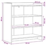 vidaXL Servírovacia skriňa Sivý Sonoma 75 x 36 x 80 cm – Obrázok 6