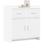vidaXL Servírovacia skriňa Biela 75 x 36 x 80 cm Kompozitné drevo – Obrázok 2