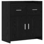 vidaXL Servírovacia skriňa Čierny dub 75 x 36 x 80 cm Kompozitné drevo