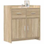 vidaXL Servírovacia skriňa Dub sonoma 75 x 36 x 80 cm Kompozitné drevo – Obrázok 2