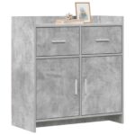 vidaXL Servírovacia skriňa Betónovo sivá 75 x 36 x 80 cm – Obrázok 2