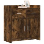 vidaXL Servírovacia skriňa Dymový dub 75 x 36 x 80 cm Kompozitné drevo – Obrázok 2