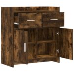 vidaXL Servírovacia skriňa Dymový dub 75 x 36 x 80 cm Kompozitné drevo – Obrázok 3