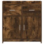 vidaXL Servírovacia skriňa Dymový dub 75 x 36 x 80 cm Kompozitné drevo – Obrázok 4