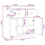 vidaXL Servírovacia skriňa Sivý Sonoma 75 x 36 x 80 cm – Obrázok 8