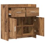 vidaXL Servírovacia skriňa Staré drevo 75 x 36 x 80 cm – Obrázok 3