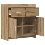 vidaXL Servírovacia skriňa Dub artisan 75 x 36 x 80 cm – Obrázok 3