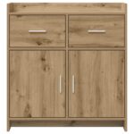 vidaXL Servírovacia skriňa Dub artisan 75 x 36 x 80 cm – Obrázok 4