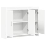 vidaXL Servírovacia skriňa Biela 98,5 x 33 x 80 cm Kompozitné drevo – Obrázok 3