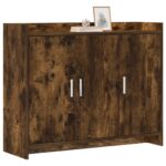 vidaXL Servírovacia skriňa Dymový dub 98,5 x 33 x 80 cm – Obrázok 2