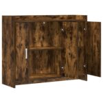 vidaXL Servírovacia skriňa Dymový dub 98,5 x 33 x 80 cm – Obrázok 3