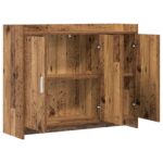 vidaXL Servírovacia skriňa Staré drevo 98,5 x 33 x 80 cm – Obrázok 3