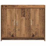 vidaXL Servírovacia skriňa Staré drevo 98,5 x 33 x 80 cm – Obrázok 4