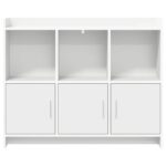 vidaXL Servírovacia skriňa Biela 98,5 x 33 x 80 cm Kompozitné drevo – Obrázok 4