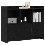 vidaXL Servírovacia skriňa Čierny dub 98,5 x 33 x 80 cm – Obrázok 2