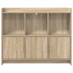 vidaXL Servírovacia skriňa Dub sonoma 98,5 x 33 x 80 cm – Obrázok 4