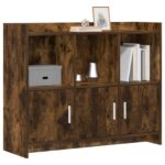 vidaXL Servírovacia skriňa Dymový dub 98,5 x 33 x 80 cm – Obrázok 2