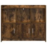 vidaXL Servírovacia skriňa Dymový dub 98,5 x 33 x 80 cm – Obrázok 4