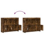 vidaXL Servírovacia skriňa Dymový dub 98,5 x 33 x 80 cm – Obrázok 8