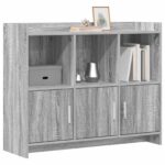 vidaXL Servírovacia skriňa Sivý Sonoma 98,5 x 33 x 80 cm – Obrázok 2