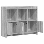 vidaXL Servírovacia skriňa Sivý Sonoma 98,5 x 33 x 80 cm – Obrázok 3