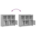 vidaXL Servírovacia skriňa Sivý Sonoma 98,5 x 33 x 80 cm – Obrázok 8