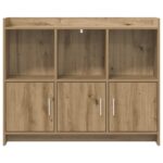 vidaXL Servírovacia skriňa Dub artisan 98,5 x 33 x 80 cm – Obrázok 4