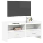 vidaXL TV skrinka 100 x 33 x 47 cm Biela Kompozitné drevo – Obrázok 2