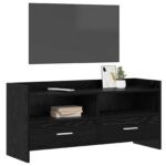 vidaXL TV skrinka 100 x 33 x 47 cm Čierny dub Kompozitné drevo – Obrázok 2