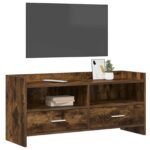 vidaXL TV skrinka 100 x 33 x 47 cm Dymový dub Kompozitné drevo – Obrázok 2