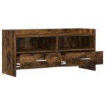 vidaXL TV skrinka 100 x 33 x 47 cm Dymový dub Kompozitné drevo – Obrázok 3