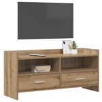 vidaXL TV skrinka 100 x 33 x 47 cm Dub artisan Kompozitné drevo – Obrázok 2