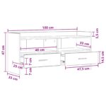 vidaXL TV skrinka 100 x 33 x 47 cm Dub artisan Kompozitné drevo – Obrázok 9