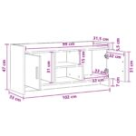 vidaXL TV skrinka 102 x 33 x 47 cm Čierny dub Kompozitné drevo – Obrázok 9