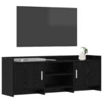 vidaXL TV skrinka 130 x 33 x 47 cm Čierny dub Kompozitné drevo – Obrázok 2