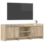 vidaXL TV skrinka 130 x 33 x 47 cm Dub sonoma Kompozitné drevo – Obrázok 2