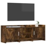 vidaXL TV skrinka 130 x 33 x 47 cm Dymový dub Kompozitné drevo – Obrázok 2