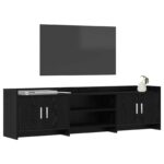 vidaXL TV skrinka 168 x 33 x 47 cm Čierny dub Kompozitné drevo – Obrázok 2