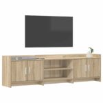 vidaXL TV skrinka 168 x 33 x 47 cm Dub sonoma Kompozitné drevo – Obrázok 2