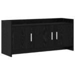 vidaXL TV skrinka 102 x 33 x 47 cm Čierny dub Kompozitné drevo