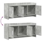 vidaXL TV skrinka 102 x 33 x 47 cm Betónovo sivá Kompozitné drevo – Obrázok 8