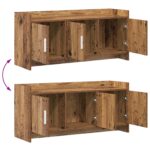 vidaXL TV skrinka 102 x 33 x 47 cm Staré drevo Kompozitné drevo – Obrázok 8